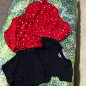 Garanimals Red Bodysuit with Gold Stars& Black Onsie